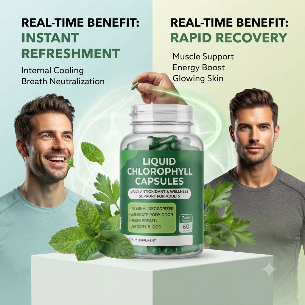 Chlorophyll Full Body Odor Remove Supplement for Adults