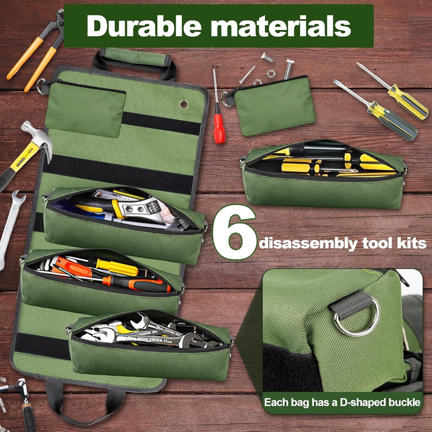 Portable Heavy-Duty Tool Roll Bag – Organise & Carry Tools with Ease