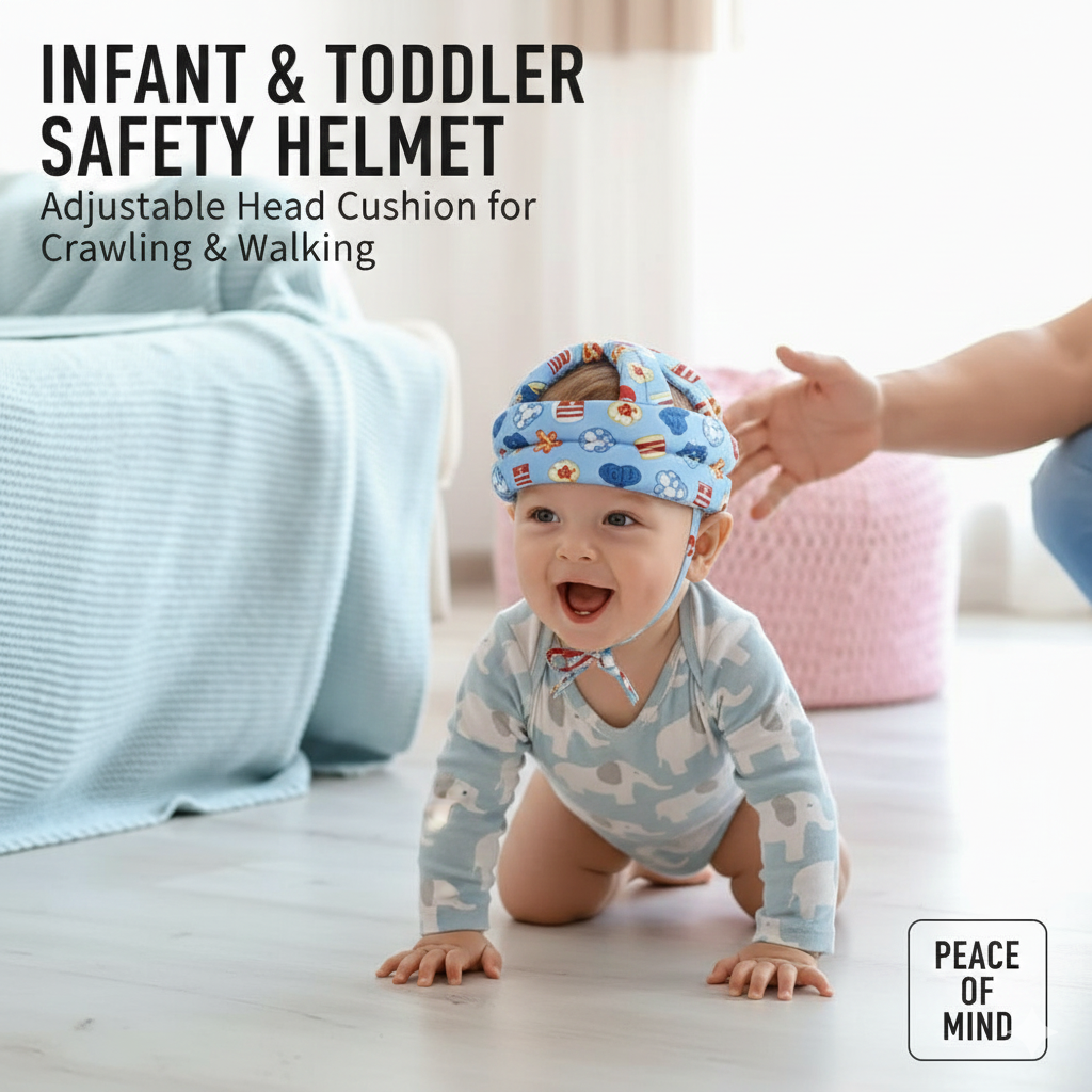 Infant & Toddler Safety Helmet – Adjustable Head Cushion for Crawling & Walking